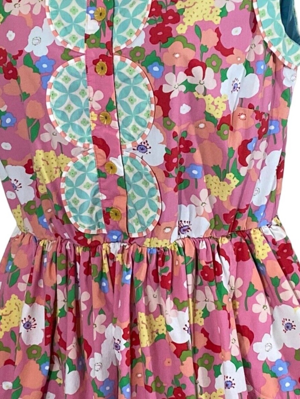 Matilda Jane Floral Dress Small Pink Cottagecore Button Front Sleeveless - Picture 5 of 9